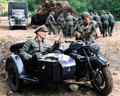 Gunther on motorcycle sidecar